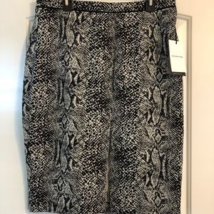 Who What Wear Black and White Snake-Print Pencil Skirt